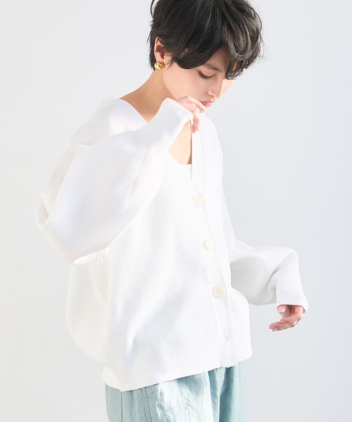 BARNYARDSTORM（バンヤードストーム）の「BARNYARDSTORM / 軽量畦編みカーディガン【WEB限定】（カーディガン/ボレロ・レディース・ベージュ/ホワイト/グレー・FREE）」の13枚目の写真