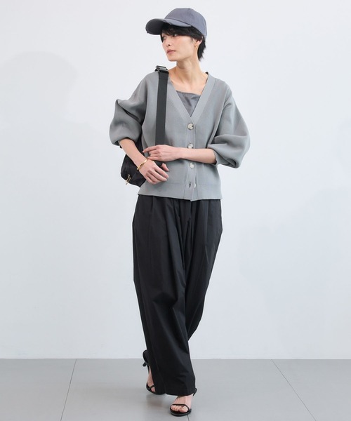 BARNYARDSTORM（バンヤードストーム）の「BARNYARDSTORM / 軽量畦編みカーディガン【WEB限定】（カーディガン/ボレロ・レディース・ベージュ/ホワイト/グレー・FREE）」の4枚目の写真