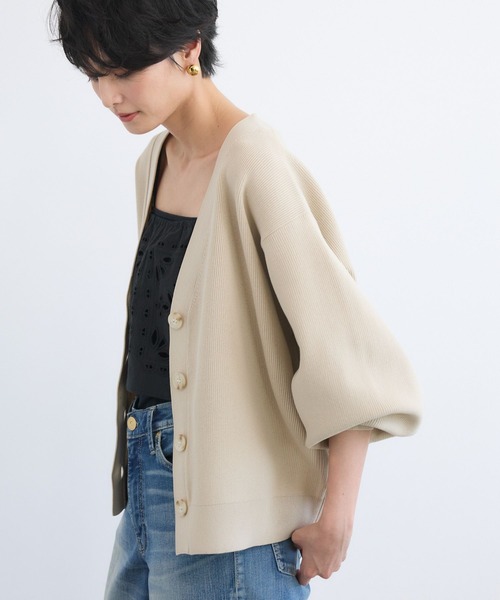 BARNYARDSTORM（バンヤードストーム）の「BARNYARDSTORM / 軽量畦編みカーディガン【WEB限定】（カーディガン/ボレロ・レディース・ベージュ/ホワイト/グレー・FREE）」の9枚目の写真
