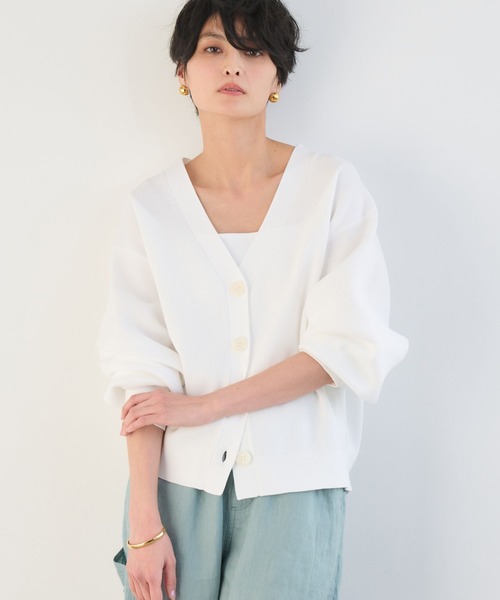 BARNYARDSTORM（バンヤードストーム）の「BARNYARDSTORM / 軽量畦編みカーディガン【WEB限定】（カーディガン/ボレロ・レディース・ベージュ/ホワイト/グレー・FREE）」の11枚目の写真