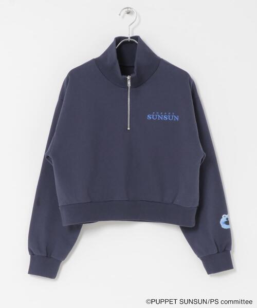 SENSE OF PLACE by URBAN RESEARCH（センスオブプレイスバイアーバンリサーチ）の「『ユニセックス』『別注』SUNSUN×SENSE OF PLACE　ハーフジップスウェット（スウェット・レディース・ネイビー/ライトグレー・LARGE/MEDIUM）」の21枚目の写真