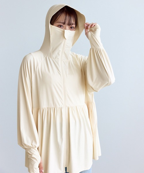 ROPE' PICNIC（ロペピクニック）の「絶対焼けたくないUVパーカー/UVカット・接触冷感（パーカー・レディース・キナリ/ライトグレー/ブルー系その他5・FREE）」の2枚目の写真