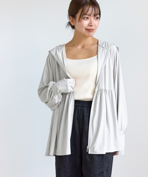 ROPE' PICNIC（ロペピクニック）の「絶対焼けたくないUVパーカー/UVカット・接触冷感（パーカー・レディース・キナリ/ライトグレー/ブルー系その他5・FREE）」の6枚目の写真