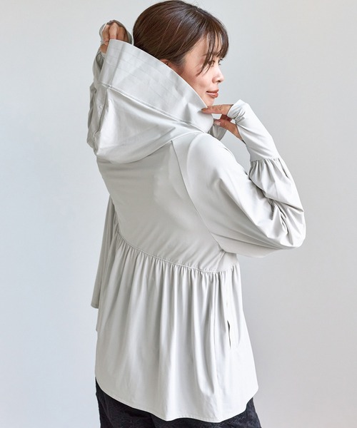 ROPE' PICNIC（ロペピクニック）の「絶対焼けたくないUVパーカー/UVカット・接触冷感（パーカー・レディース・キナリ/ライトグレー/ブルー系その他5・FREE）」の7枚目の写真