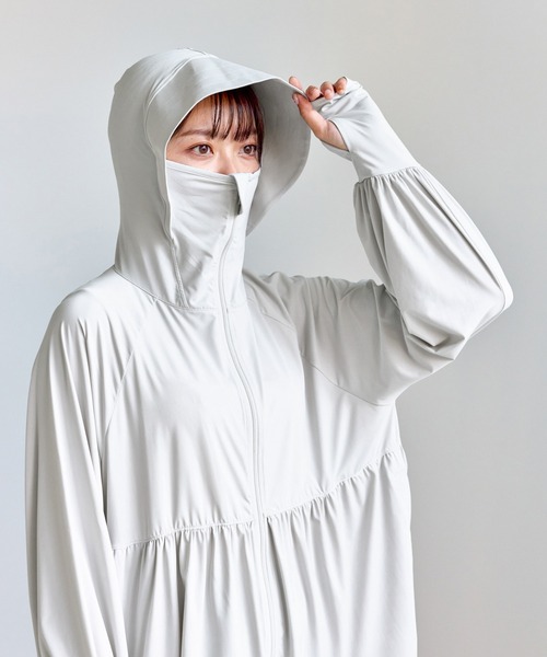 ROPE' PICNIC（ロペピクニック）の「絶対焼けたくないUVパーカー/UVカット・接触冷感（パーカー・レディース・キナリ/ライトグレー/ブルー系その他5・FREE）」の10枚目の写真
