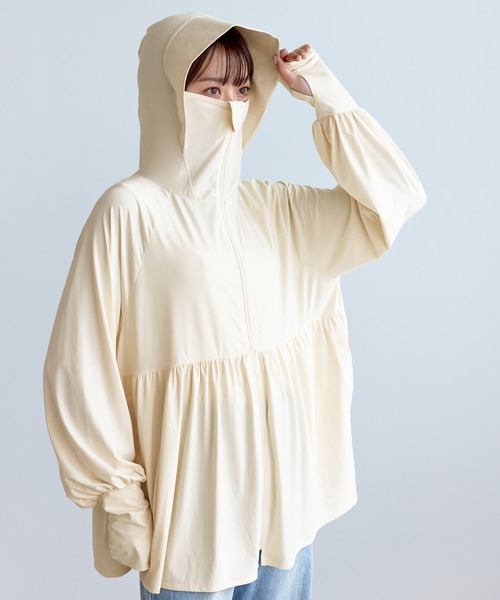 ROPE' PICNIC（ロペピクニック）の「絶対焼けたくないUVパーカー/UVカット・接触冷感（パーカー・レディース・キナリ/ライトグレー/ブルー系その他5・FREE）」の17枚目の写真