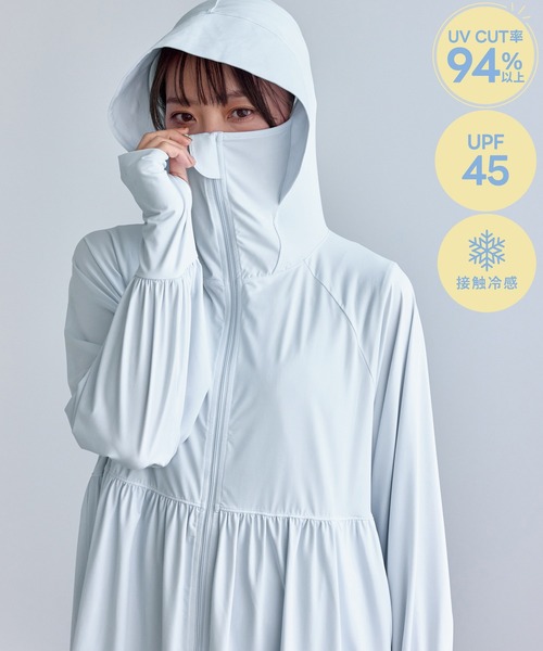 ROPE' PICNIC（ロペピクニック）の「絶対焼けたくないUVパーカー/UVカット・接触冷感（パーカー・レディース・キナリ/ライトグレー/ブルー系その他5・FREE）」の22枚目の写真