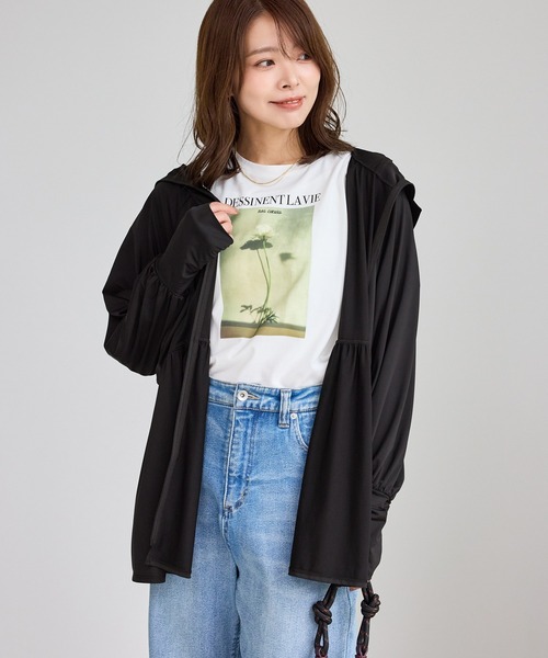 elu.uvカットパーカー　ブラック　新品 楽天市場】【実用新案登録商品】【日本製】【半永久UVカット】顔まで