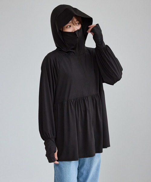 新品タグ付き　ヤマダヤ　YORT　撥水UVカットナイロン混ポンチョ　パーカー　黒 機能性を纏う ACTIVE STYLE vol.2 - ｜YAMADAYA STORE