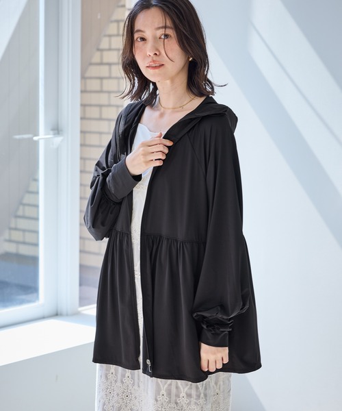 ROPE' PICNIC(ロペピクニック)の「【WEB限定カラー】絶対焼けたくないUVパーカー/UVカット・接触冷感(パーカー・レディース・キナリ/ライトグレー/ブルー系その他5/ブラック/グレー系その他/ピンク・FREE)」の13枚目の写真