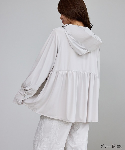 ROPE' PICNIC(ロペピクニック)の「【WEB限定カラー】絶対焼けたくないUVパーカー/UVカット・接触冷感(パーカー・レディース・キナリ/ライトグレー/ブルー系その他5/ブラック/グレー系その他/ピンク・FREE)」の8枚目の写真