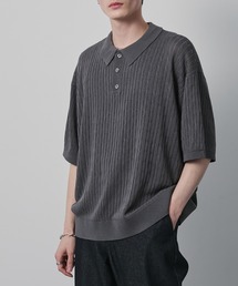 【CIYOT】ドライタッチ ショート ケーブル サマーニットポロシャツ