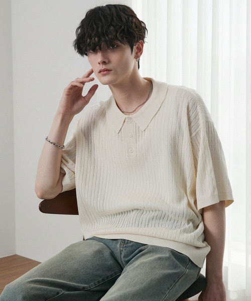 tetsu　secondlayer ニットポロシャツ tetsu secondlayer ニットポロシャツ ポロ トップス