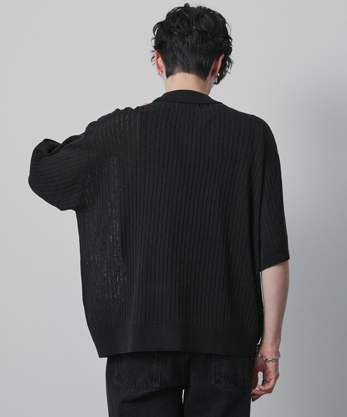 CIYOT(シヨウト)の「【CIYOT】ドライタッチ ショート ケーブル サマーニットポロシャツ(ポロシャツ・メンズ・ブラック/アイボリー/グリーン系/キャメル/ネイビー/チャコールグレー・L/M/S)」の11枚目の写真