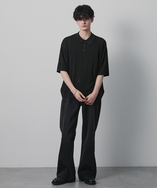 CIYOT(シヨウト)の「【CIYOT】ドライタッチ ショート ケーブル サマーニットポロシャツ(ポロシャツ・メンズ・ブラック/アイボリー/グリーン系/キャメル/ネイビー/チャコールグレー・L/M/S)」の15枚目の写真