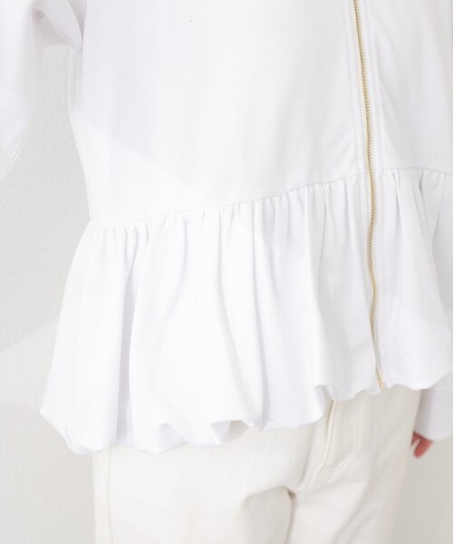 natural couture（ナチュラルクチュール）の「ペプラムラメパーカー（パーカー・レディース・ブラック/オフホワイト/サックスブルー/ネイビー・FREE）」の15枚目の写真