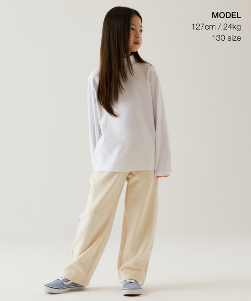 MUSINSA STANDARD KIDS（ムシンサスタンダードキッズ）の「ベルベットコーデュロイラウンジパンツ[クリーム]（スウェットパンツ・レディース・その他・110）」の2枚目の写真