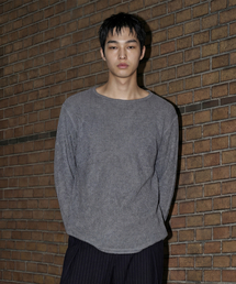 BALLUTE（バリュート）の「BOAT NECK FINGER HOLE LONG SLEEVE (CHARCOAL WAFFLE)（Tシャツ/カットソー）」