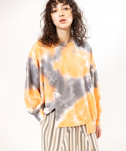 OSMOSIS(オズモーシス)の「タイダイアシンメトリープルオーバー(Tシャツ/カットソー・レディース・オレンジ/ライトパープル/チャコール/ベージュ・ONE SIZE)」の15枚目の写真