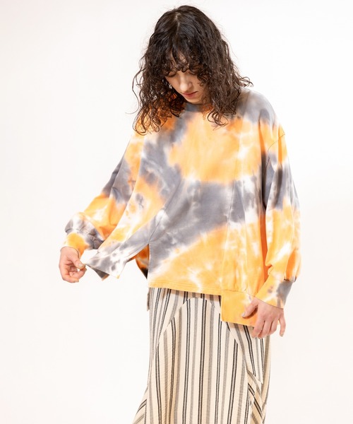 OSMOSIS(オズモーシス)の「タイダイアシンメトリープルオーバー(Tシャツ/カットソー・レディース・オレンジ/ライトパープル/チャコール/ベージュ・ONE SIZE)」の20枚目の写真