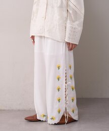 WILLOW | 【willow】スカラップサイド刺繍パンツ(その他パンツ)