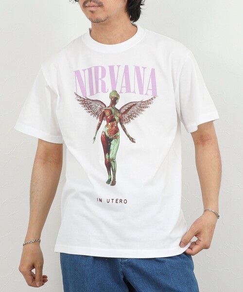 GOOD ROCK SPEED（グッドロックスピード）の「【GOOD ROCK SPEED】NIRVANA グラフィック バンドTシャツ 26SS（Tシャツ/カットソー・メンズ・ベージュ/ブラック/グレー系その他/ホワイト系その他/ホワイト・S/M/L）」の2枚目の写真