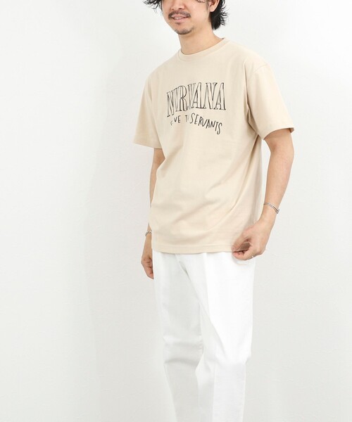 GOOD ROCK SPEED（グッドロックスピード）の「【GOOD ROCK SPEED】NIRVANA ヴィンテージ風 バンドTシャツ 26SS（Tシャツ/カットソー・メンズ・ベージュ/ブラック・S/M/L）」の4枚目の写真