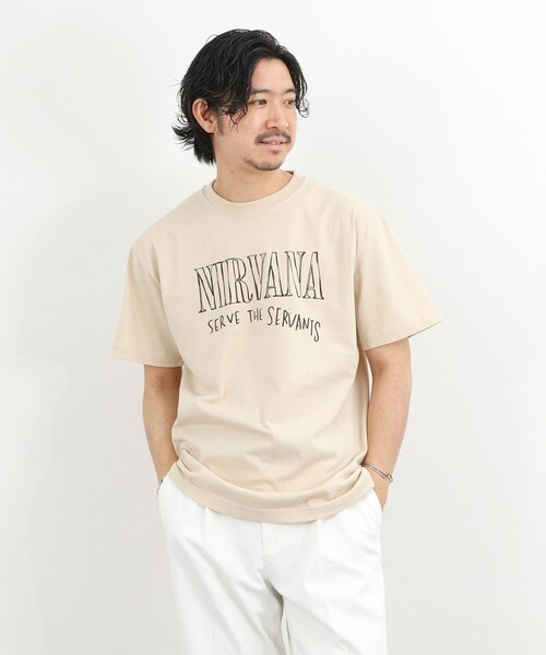 GOOD ROCK SPEED（グッドロックスピード）の「【GOOD ROCK SPEED】NIRVANA ヴィンテージ風 バンドTシャツ 26SS（Tシャツ/カットソー・メンズ・ベージュ/ブラック・S/M/L）」の5枚目の写真