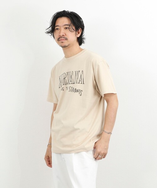 GOOD ROCK SPEED（グッドロックスピード）の「【GOOD ROCK SPEED】NIRVANA ヴィンテージ風 バンドTシャツ 26SS（Tシャツ/カットソー・メンズ・ベージュ/ブラック・S/M/L）」の6枚目の写真