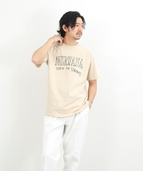 GOOD ROCK SPEED（グッドロックスピード）の「【GOOD ROCK SPEED】NIRVANA ヴィンテージ風 バンドTシャツ 26SS（Tシャツ/カットソー・メンズ・ベージュ/ブラック・S/M/L）」の9枚目の写真