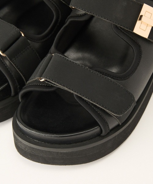 BARNYARDSTORM（バンヤードストーム）の「BARNYARDSTORM / Wストラップベルクロサンダル【一部店舗限定サイズLL】（サンダル・レディース・ブラック/ブラウン・S/M/L/LL）」の8枚目の写真