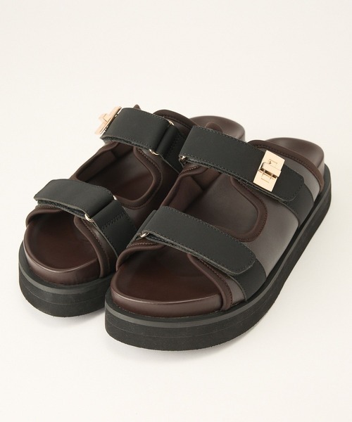 BARNYARDSTORM（バンヤードストーム）の「BARNYARDSTORM / Wストラップベルクロサンダル【一部店舗限定サイズLL】（サンダル・レディース・ブラック/ブラウン・S/M/L/LL）」の9枚目の写真