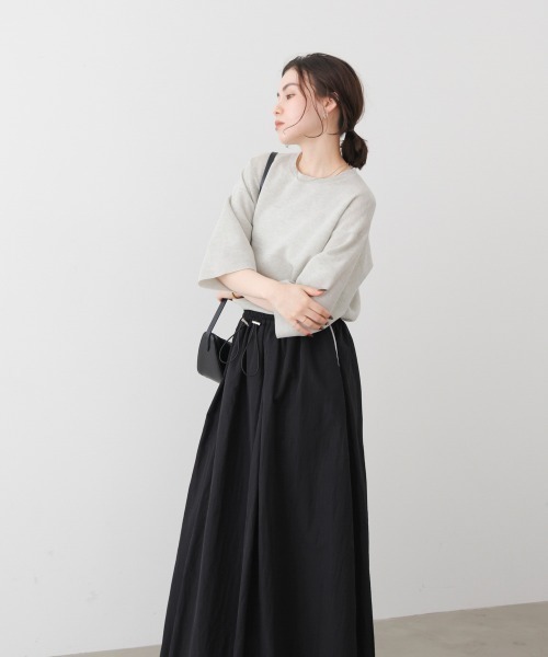 Bou Jeloud（ブージュルード）の「ラメ混総針ニットＴシャツ（Tシャツ/カットソー・レディース・ネイビー/グリーン/ライトグレー・FREE）」の7枚目の写真