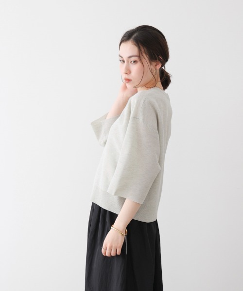 Bou Jeloud（ブージュルード）の「ラメ混総針ニットＴシャツ（Tシャツ/カットソー・レディース・ネイビー/グリーン/ライトグレー・FREE）」の11枚目の写真