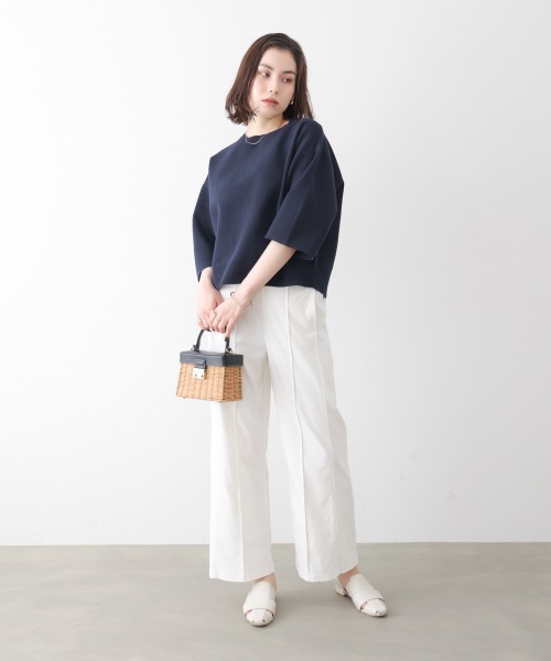 Bou Jeloud（ブージュルード）の「ラメ混総針ニットＴシャツ（Tシャツ/カットソー・レディース・ネイビー/グリーン/ライトグレー・FREE）」の18枚目の写真