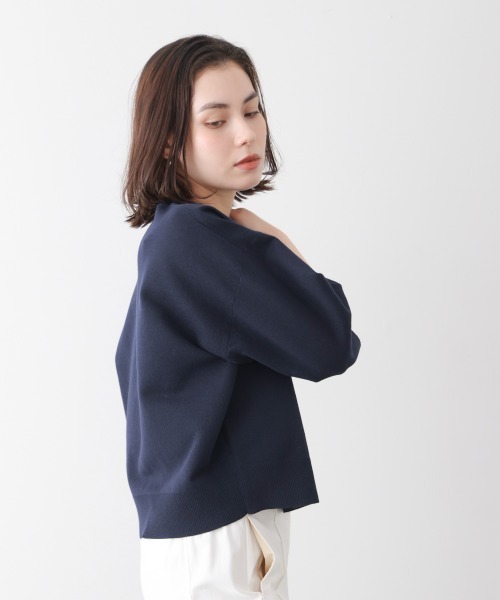 Bou Jeloud（ブージュルード）の「ラメ混総針ニットＴシャツ（Tシャツ/カットソー・レディース・ネイビー/グリーン/ライトグレー・FREE）」の19枚目の写真