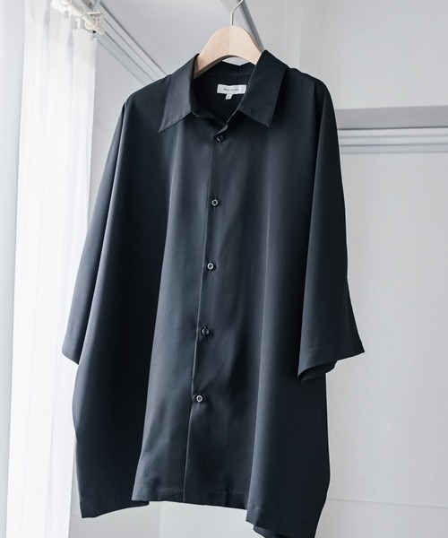 Rocky Monroe(ロッキーモンロー)の「接触冷感 とろみビッグシルエットドルマン半袖シャツ(シャツ/ブラウス・メンズ・ブルー/ブラック/ホワイト/バーガンディー/ブルーグリーン/チャコール・M/L/XL)」の22枚目の写真