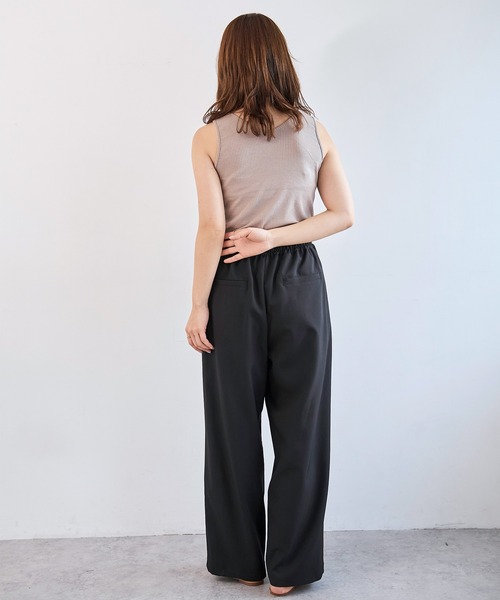 mil(ミル)の「【新色登場♪】【UVケア・接触冷感】 リラックス ワイドパンツ 【586190】(その他パンツ・レディース・モカ/グレイッシュベージュ/ブラック/ブラウン/サックスブルー/チャコールグレー×ブラック・S-Short/FREE/S-Regular/M-Regular/M-Short)」の11枚目の写真