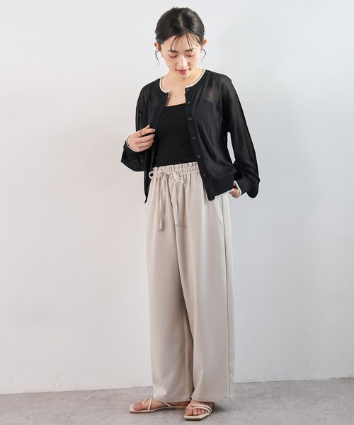 mil(ミル)の「【新色登場♪】【UVケア・接触冷感】 リラックス ワイドパンツ 【586190】(その他パンツ・レディース・モカ/グレイッシュベージュ/ブラック/ブラウン/サックスブルー/チャコールグレー×ブラック・S-Short/FREE/S-Regular/M-Regular/M-Short)」の22枚目の写真