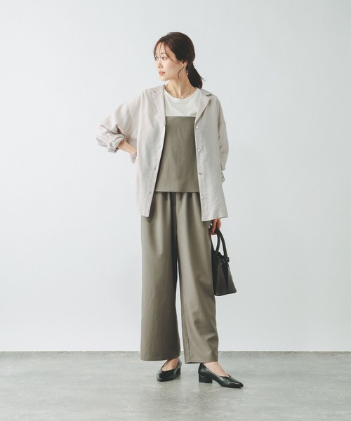 GLOBAL WORK（グローバルワーク）の「シャツジャケット/650198（シャツ/ブラウス・レディース・チャコールグレー/ホワイト/ブラウン系その他6/グレイッシュベージュ・LARGE/MEDIUM）」の13枚目の写真