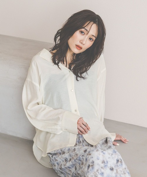 GLOBAL WORK(グローバルワーク)の「シャツジャケット/650198(シャツ/ブラウス・レディース・チャコールグレー/ホワイト/ブラウン系その他6/グレイッシュベージュ・LARGE/MEDIUM)」の8枚目の写真