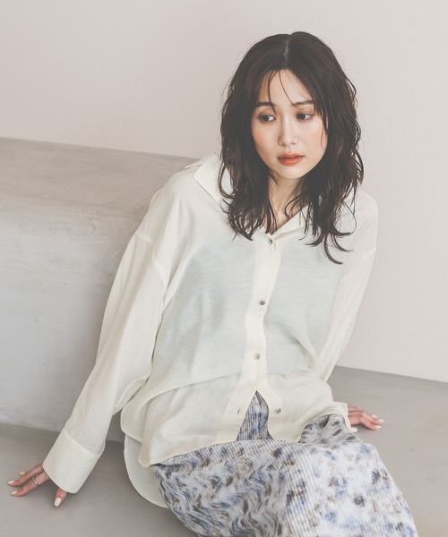GLOBAL WORK(グローバルワーク)の「シャツジャケット/650198(シャツ/ブラウス・レディース・チャコールグレー/ホワイト/ブラウン系その他6/グレイッシュベージュ・LARGE/MEDIUM)」の9枚目の写真