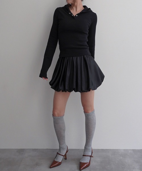Rashik(ラシク)の「【Rashik】サテンライクパンプキンスカート(スカート・レディース・ホワイト/ブラック・M/S)」の11枚目の写真
