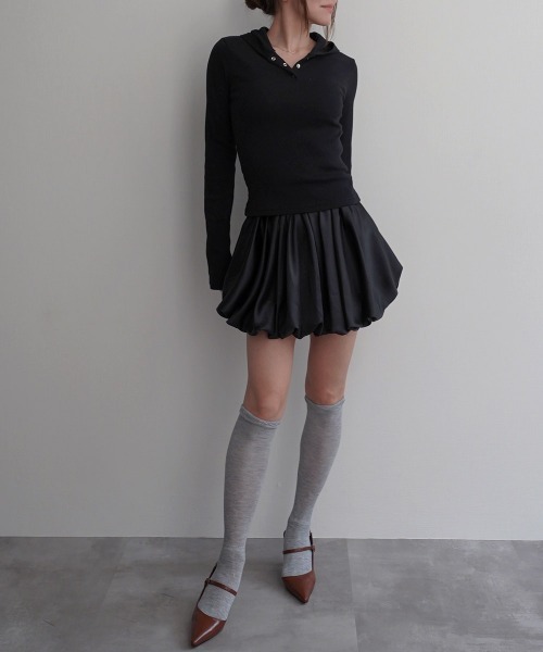 Rashik(ラシク)の「【Rashik】サテンライクパンプキンスカート(スカート・レディース・ホワイト/ブラック・M/S)」の13枚目の写真