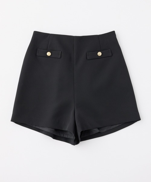 one after another NICE CLAUP（ワンアフターアナザーナイスクラップ）の「ゴールドボタンレースアップショートパンツ（その他パンツ・レディース・ブラック/オフホワイト/ピンク・FREE）」の2枚目の写真