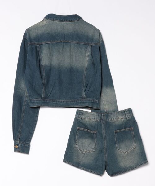 Songe(ソンジュ)の「2点セットクロップド丈デニムジャケット&デニムスカパン(セットアップ・レディース・ブルー・S/M/L)」の19枚目の写真