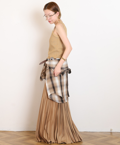 AP STUDIO（エーピーストゥディオ）の「*【JOHNBULL/ジョンブル】タンクトップ（Tシャツ/カットソー・レディース・ブラック/ベージュ/ライトグレー/ホワイト/キャメル・FREE）」の6枚目の写真