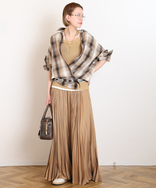 AP STUDIO（エーピーストゥディオ）の「*【JOHNBULL/ジョンブル】タンクトップ（Tシャツ/カットソー・レディース・ブラック/ベージュ/ライトグレー/ホワイト/キャメル・FREE）」の8枚目の写真