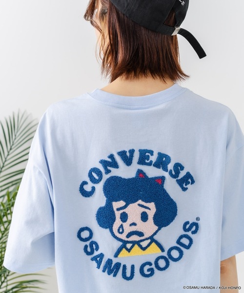 CONVERSE(コンバース)の「【CONVERSE/コンバース】【着るだけでコーディネートの主役に!】CONVERSE×OSAMUGOODS 天竺 BETTY サガラ刺繍Tシャツ キャラクター カジュアル レトロポップ ギフト(Tシャツ/カットソー・レディース・サックスブルー/ホワイト・LARGE/MEDIUM)」の2枚目の写真