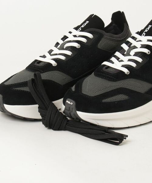 POLO RALPH LAUREN（ポロ ラルフ ローレン）の「ポロ ラルフ ローレン BOERUM KNIT ボエラム ニット  スニーカー（スニーカー・メンズ・アイボリー系/ブラック×グレー・85/90/95/80）」の3枚目の写真